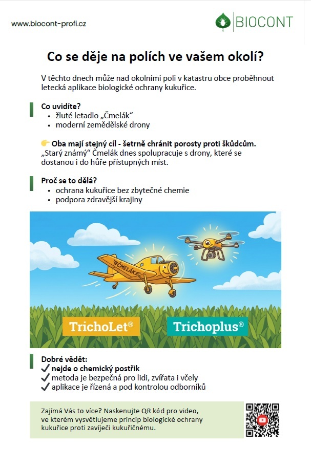 Letecká aplikace biologické ochrany kukuřice