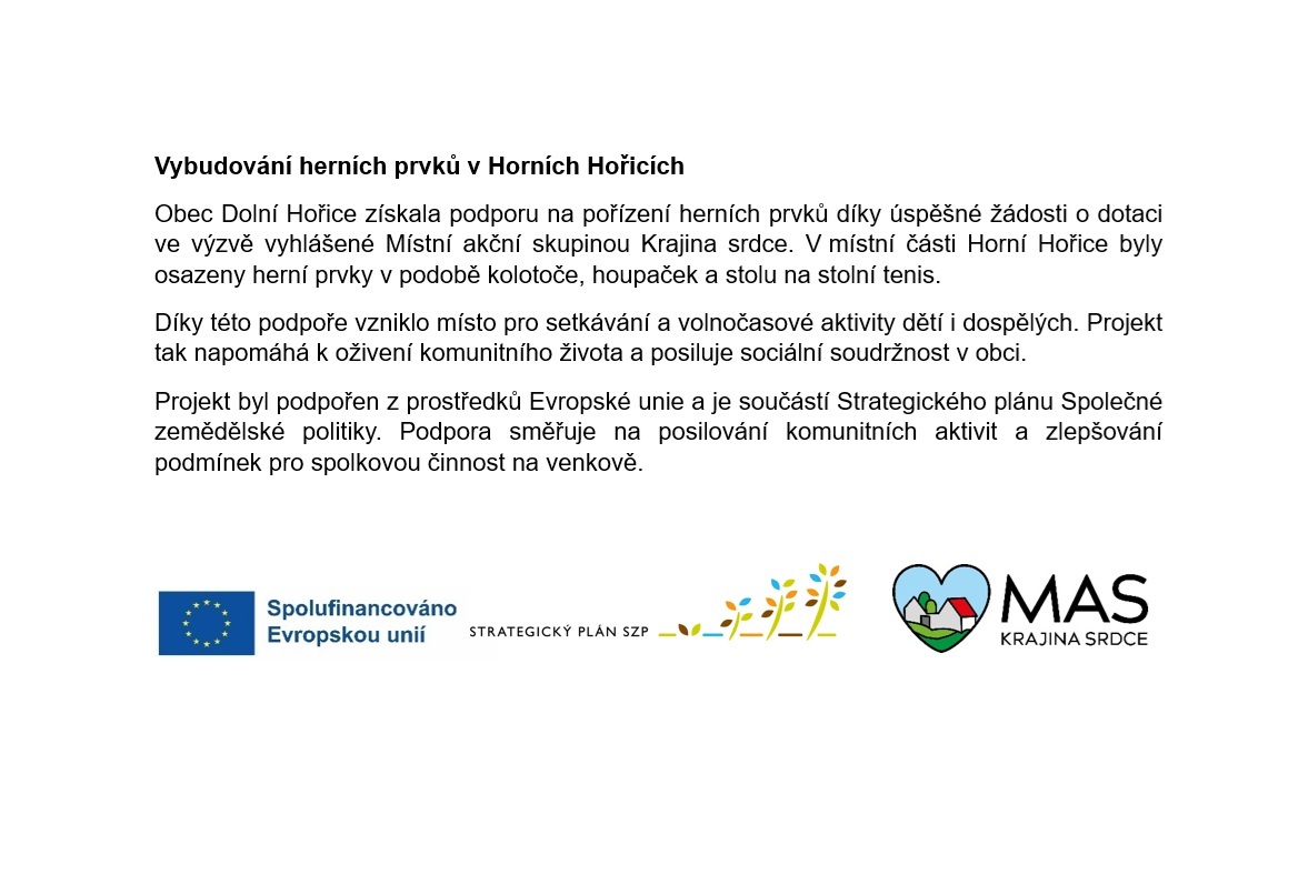 Vybudování herních prvků v Horních Hořicích